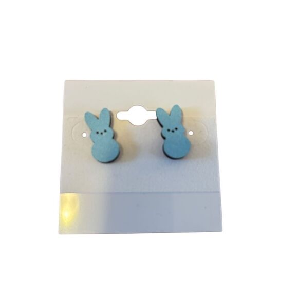 Adorable Handmade Small Blue Bunny Earrings. - Picture 5 of 6